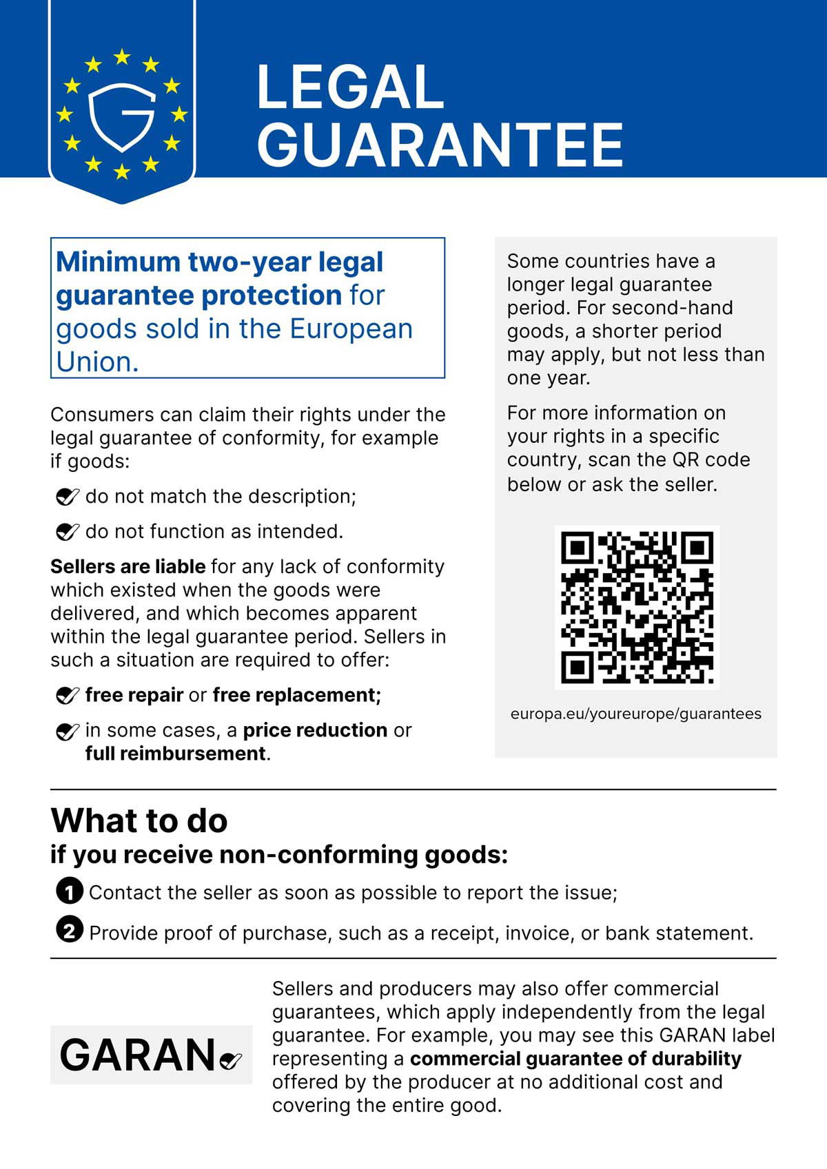 Learn about your rights under the EU legal guarantee when purchasing True Religion products.